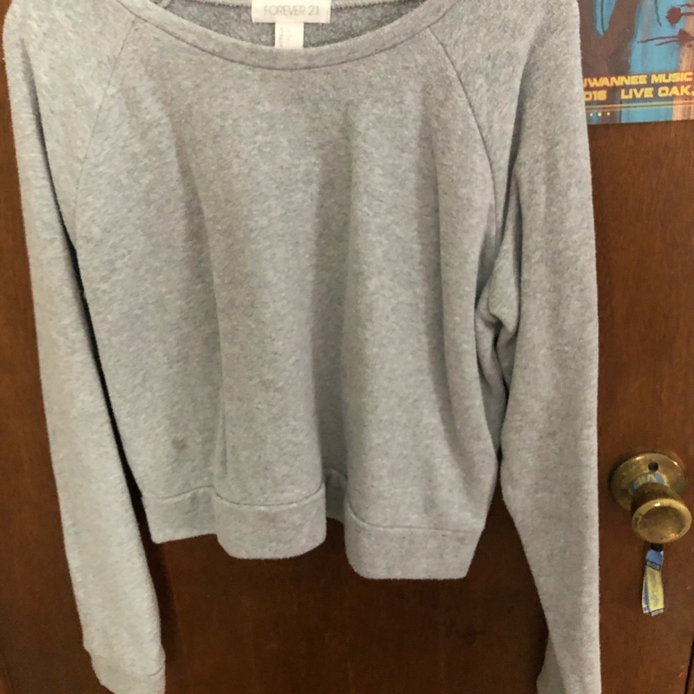 Forever 21 grey cropped hoodie